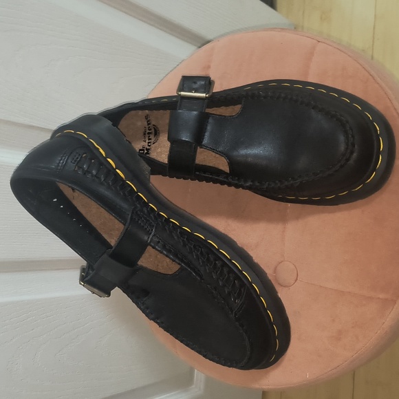 Dr. Martens Black Leather Adrian Woven T-Bar Mary Jane Size 10 Women's / 9 Mens - Picture 4 of 9